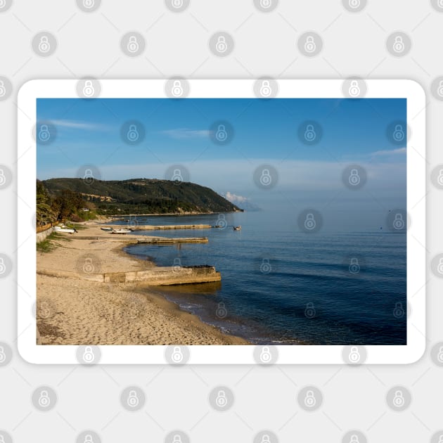 Beautiful coastline with mountains and rocks in Greece Sticker by NxtArt